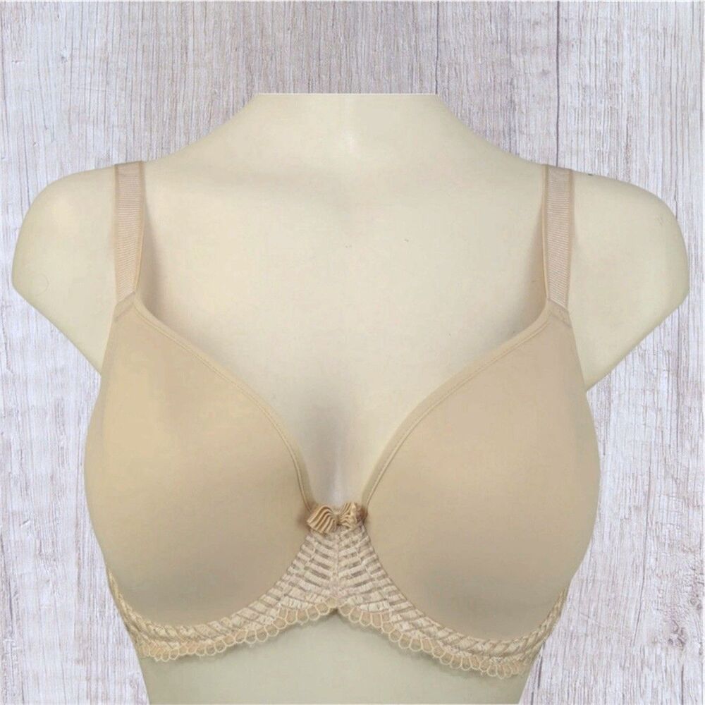 Wacoal La Femme Bra 38DD Sand Nude Underwire T-Shirt Plunge Contour Bra 853117